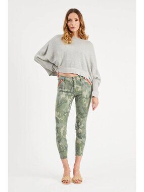 Etienne Marcel Camo Skinny Jeans Red Zipper Moto 29